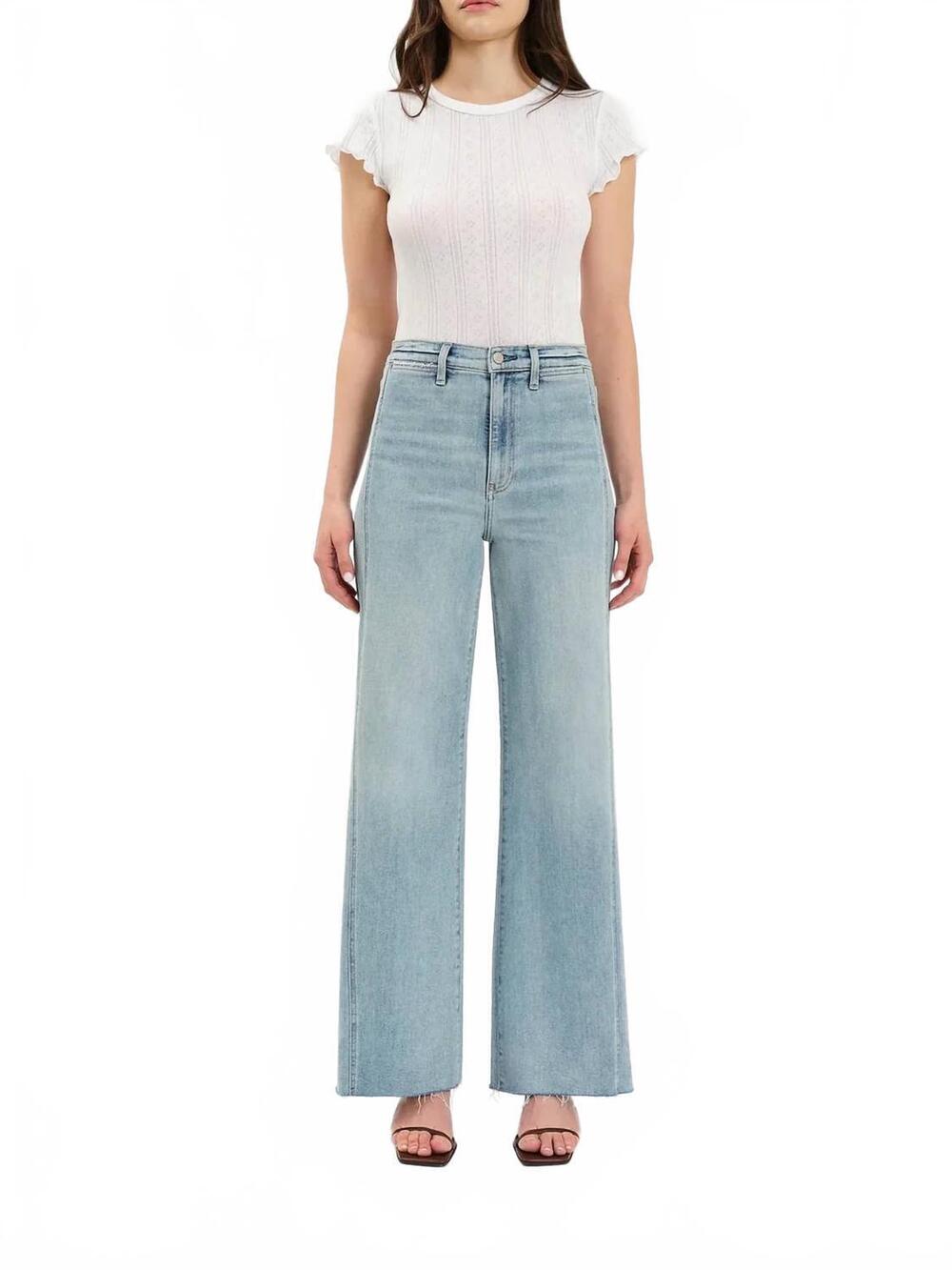 NEW DAZE far out hi rise wide leg jeans in hot streak